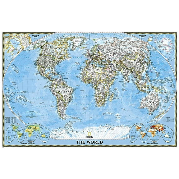 National Geographic Reference Map: National Geographic World Wall Map - Classic - Laminated (Poster Size: 36 X 24 In) (Other)