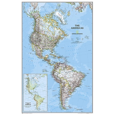 National Geographic The Americas Classic Map, Laminated