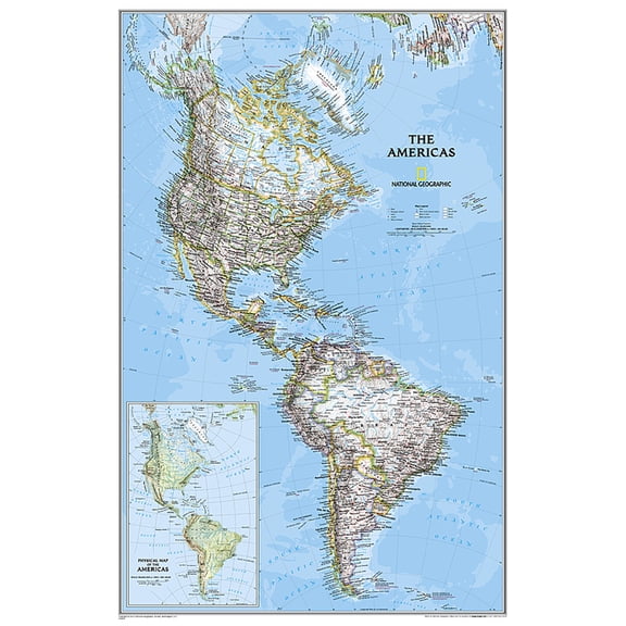 National Geographic The Americas Classic Map, Laminated