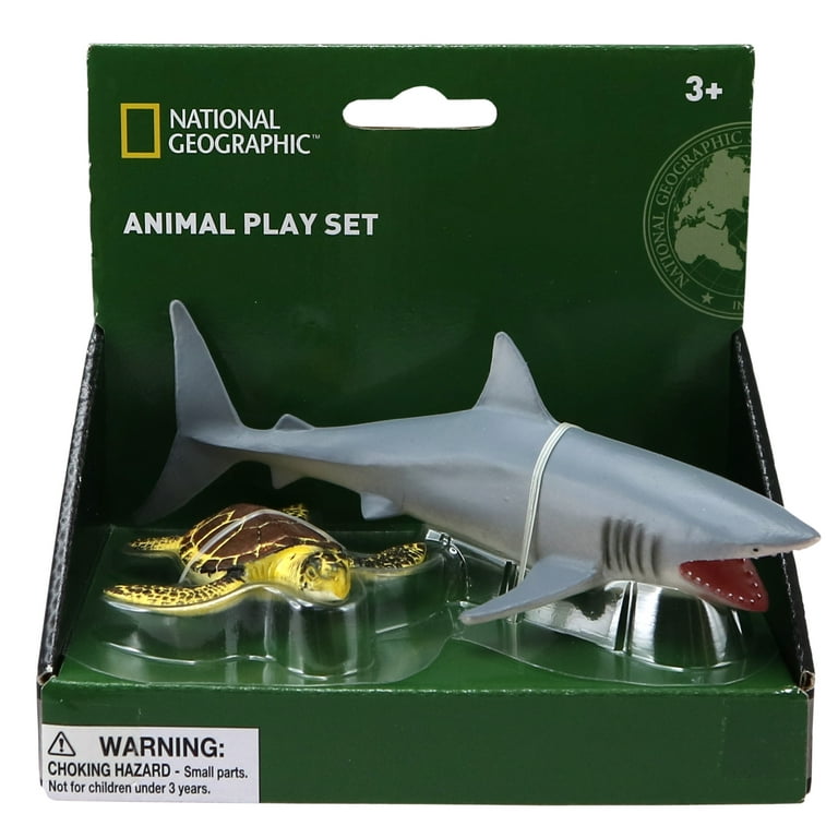 National Geographic Sea Turtle and Shark Figurines 2 pieces