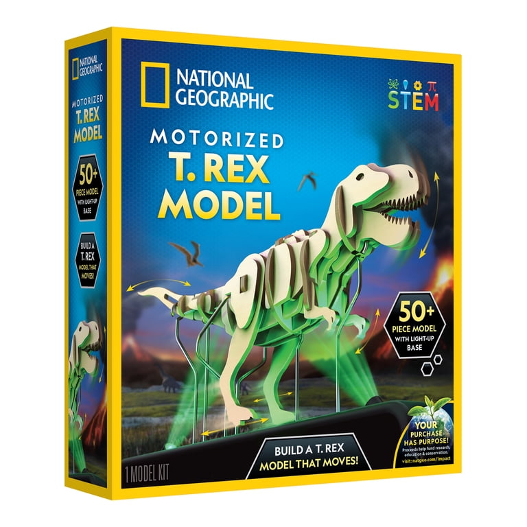 NATIONAL GEOGRAPHIC Motorized Dinosaur 3D Puzzle - 50-Piece Wood T