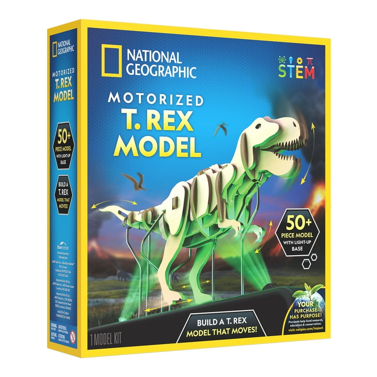 National Geographic T-Rex Puzzle, Motorized with LED Stand, 50+