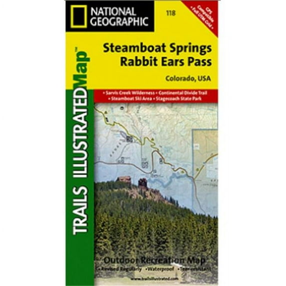 National Geographic TI00000118 Map Of Steamboat Springs-Rabbit Ears Pass - Colorado