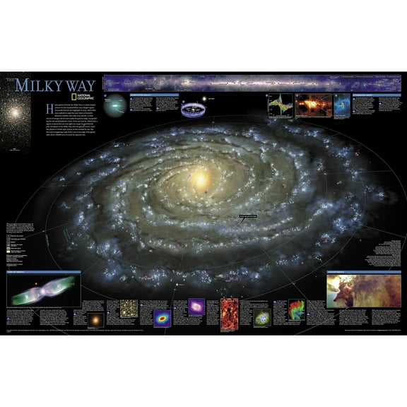 National Geographic The Milky Way Map, Laminated, 31.25" x 20.25"