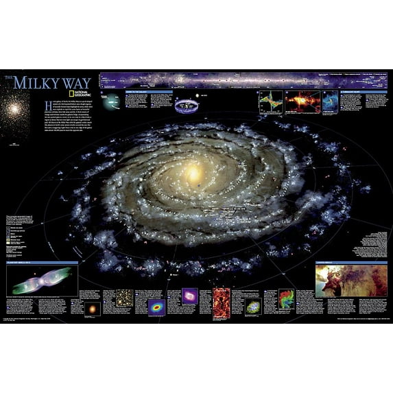 National Geographic: The Milky Way Wall Map - Laminated - Folded Map