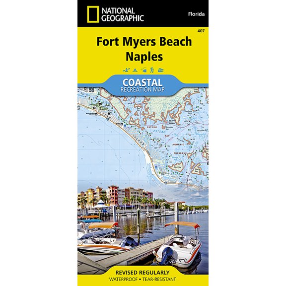 National Geographic Trails Illustrated M Fort Myers Beach, Naples Map, Book 407, (Paperback)