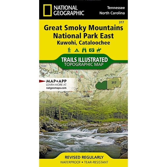 National Geographic Trails Illustrated M Great Smoky Mountains National Park East: Kuwohi, Cataloochee Map, Book 317, (Paperback)