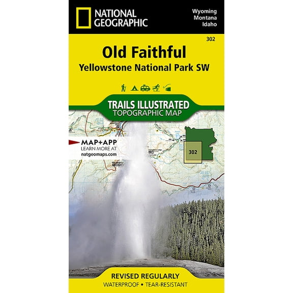 National Geographic Trails Illustrated M Old Faithful: Yellowstone National Park SW Map, Book 302, (Paperback)