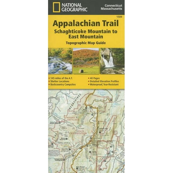 National Geographic Trails Illustrated Map: Appalachian Trail, Schaghticoke Mountain to East Mountain [connecticut, Massachusetts] - Folded Map
