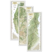 National Geographic Triple Crown of Hiking Map, In Gift Box, 18 x 48