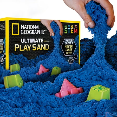 National Geographic Ultimate Blue Play Sand, 6 lbs with 6 Castle Molds