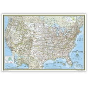 National Geographic United States Classic Map, Enlarged and Laminated, 69.25 x 48