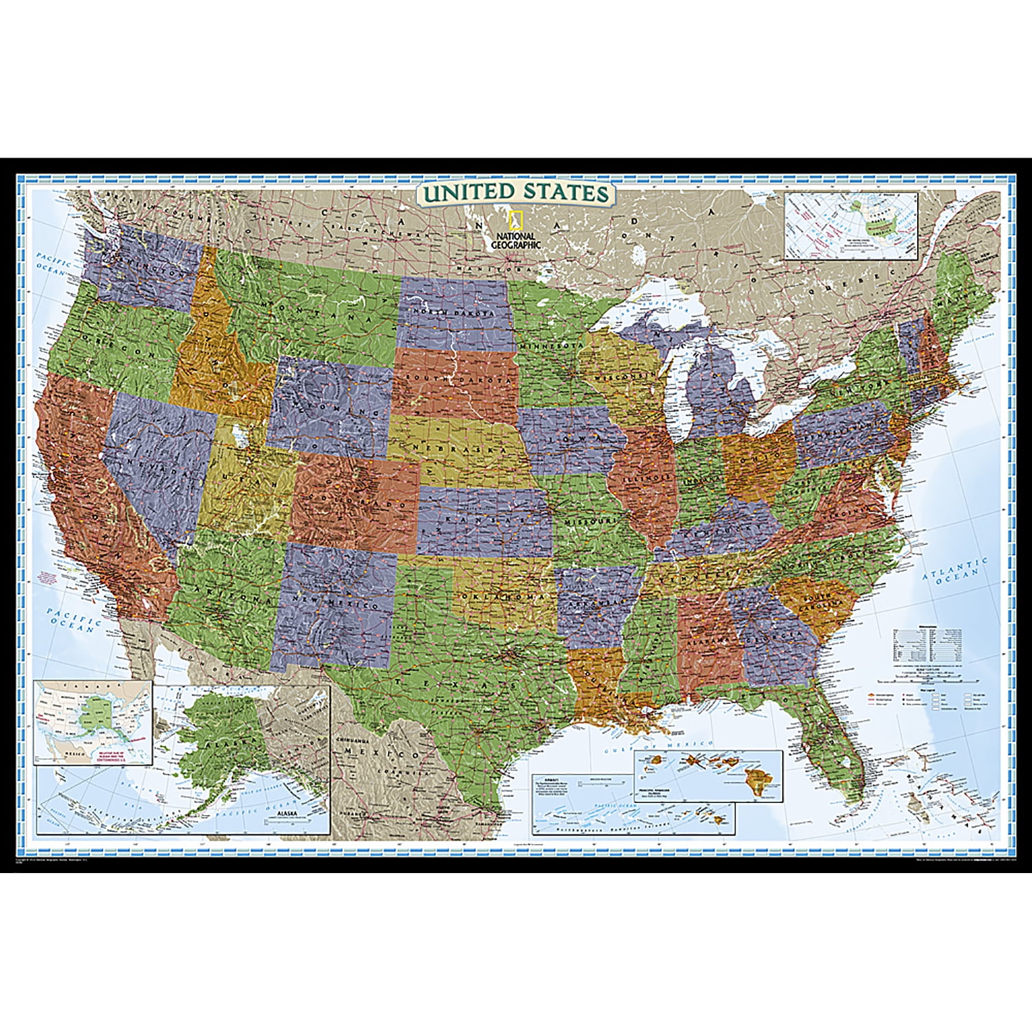National Geographic United States Decorator Map, Enlarged and