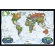 National Geographic World Decorator Map, Laminated, 46 x 30.5