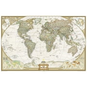 National Geographic World Executive Map, Enlarged and Laminated, 73 x 48