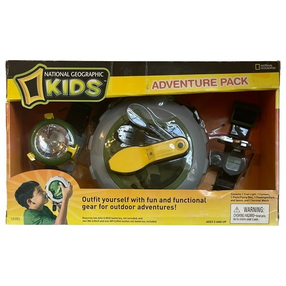 National Geographics Kids Outdoor Adventure Pack with Canteen, Headlamp & More