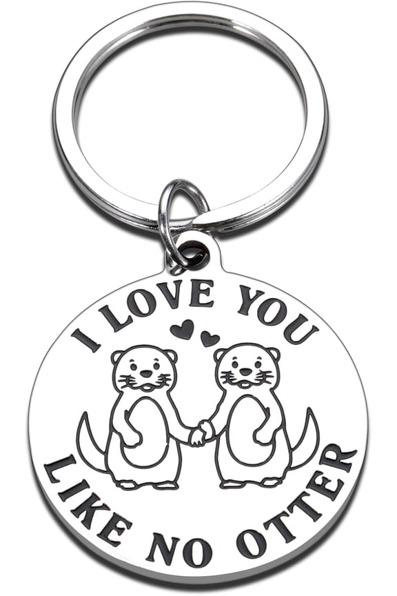 National Girlfriend Day Gifts Otter Keychain for Couple Happy Anniversary Engagement Gifts for Men Wife Girlfriend Birthday Ideas for Women Christmas Valentines Wedding