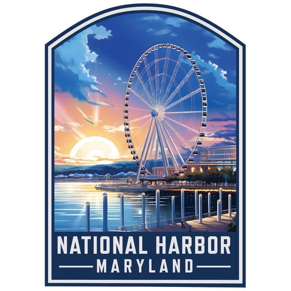 National Harbor Maryland Souvenir Decorative Vinyl Decal Sticker (2-Inch)