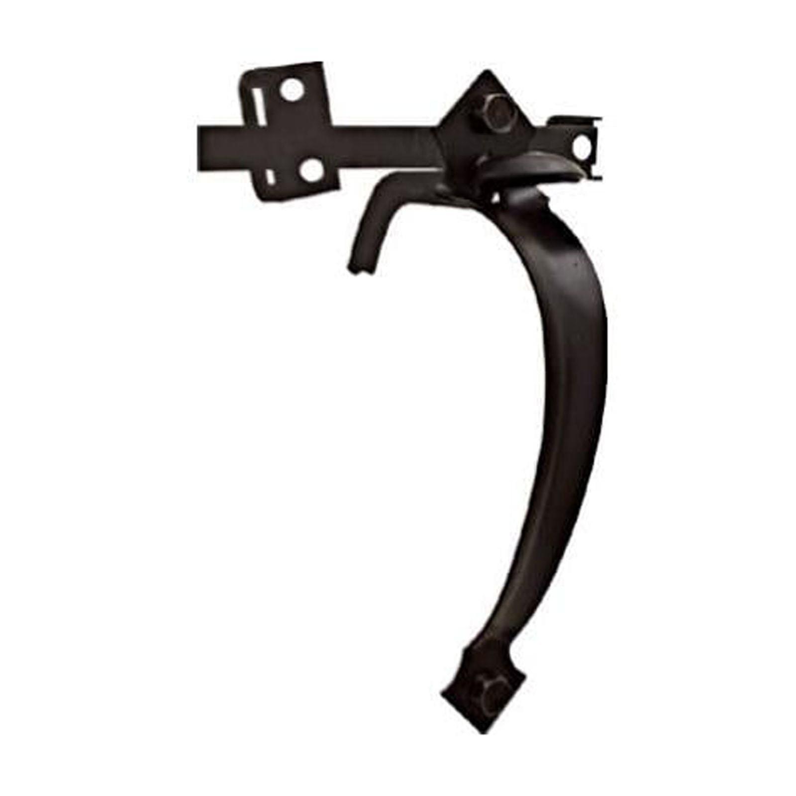 Black Steel In-Swinging Thumb Gate Latch