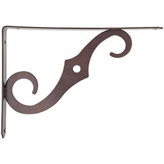 NATIONAL MFG CO 10 x 7-Inch Antique Bronze Ornamental Shelf Bracket N229-468