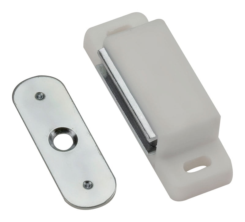 White Aluminum Magnetic Cabinet Catch