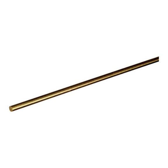 Boltmaster Steelworks Brass Round Rod - Smooth Rod - 1/8 x 36 In, Brass Finish