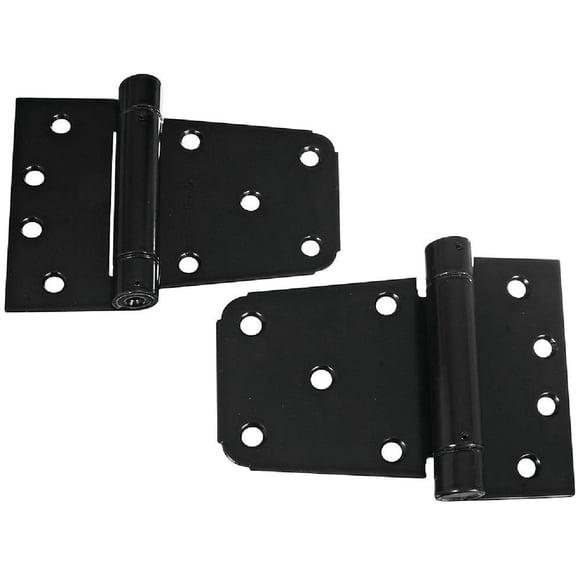 National Hardware 3.5 in. L Black Steel Extra Heavy Auto-Close Gate Hinge Set 1 pk