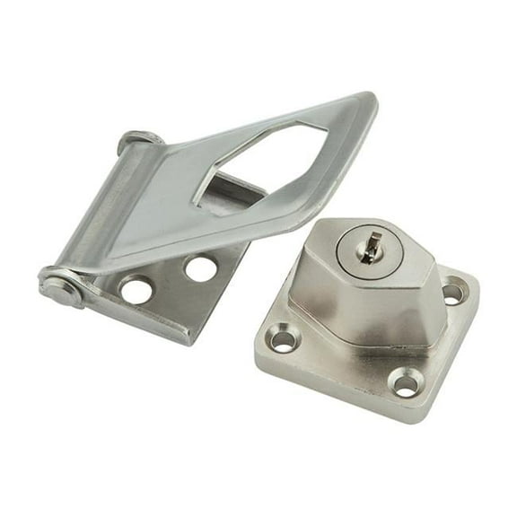 National Hardware 5006395 3.5 in. Brushed Stainless Steel Keyed Hasp Lock - Pack of 5