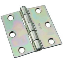 National Hardware N139-832 Broad Hinge, 3 in W Frame Leaf, 0.08 in Thick Frame Leaf, Steel, Zinc, Removable, Loose Pin