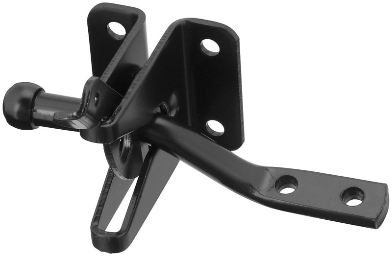 Black Steel Automatic Outswing Gate Latch