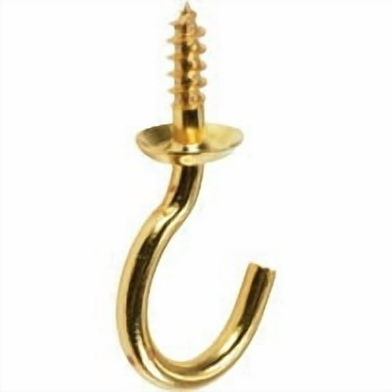 National Hardware N119-644 V2021 Cup Hooks in Solid Brass, 5 pack