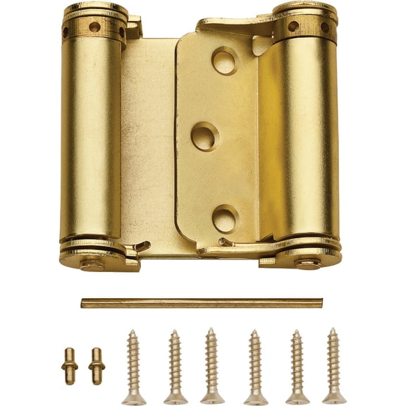 National Hardware N100-049 Hinge Double Action Spring Satin Brass 3 in.