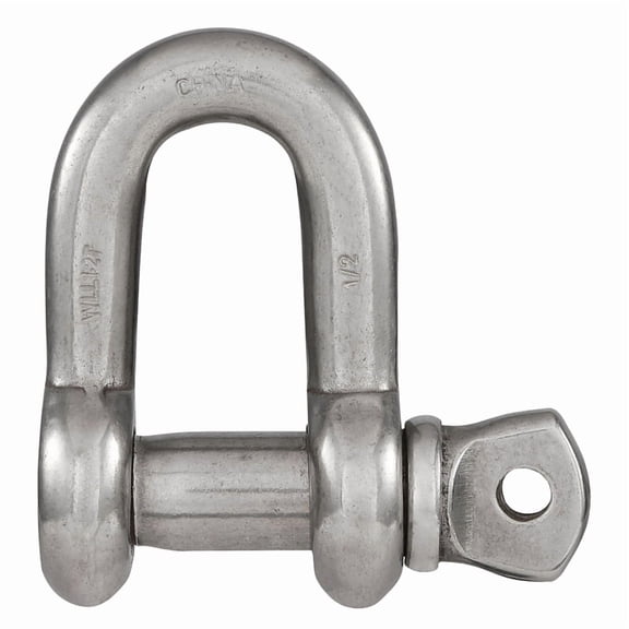 National Hardware N100-357 D Shackle, Stainless Steel, 1/2 In. - Quantity 1