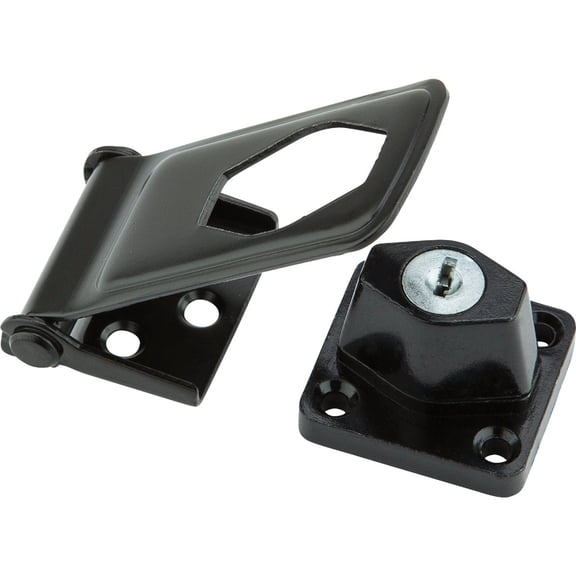National Hardware N102-802 Key Locking Hasp, Black, 3-1/2 In. - Quantity 5