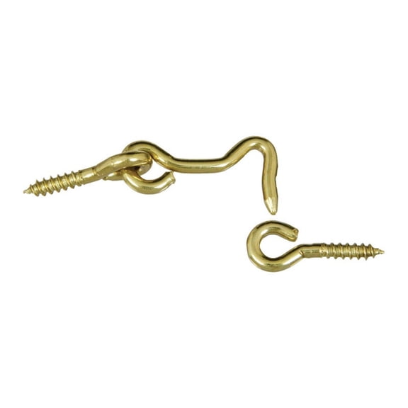 National Hardware Solid Brass 1-1/2 In. Hook & Eye Bolt (2-Count) N118-083
