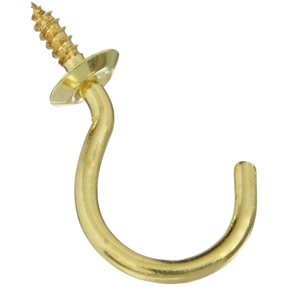 National Hardware N119-727 1-1/2" Solid Brass Cup Hooks 2 Count
