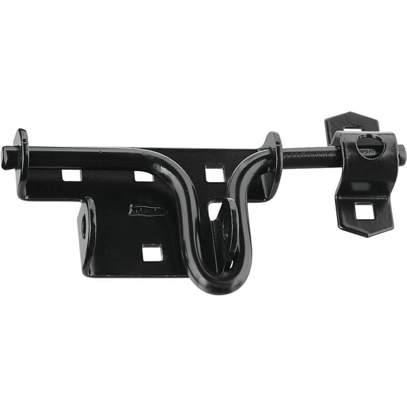 National Hardware N165-506 Sliding Bolt Gate Latch - Heavy Duty Steel Door and Fence Gate Hardware with WeatherGuard Protection - Black Finish - Padlock Compatible
