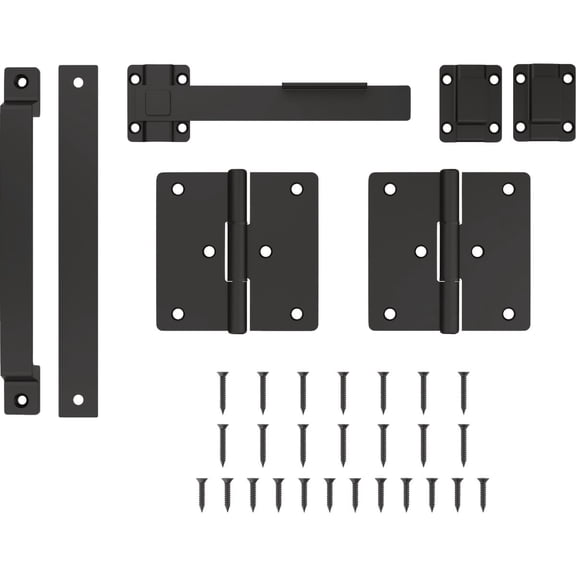 National Hardware N166-026 Modern Black Gate Kit  Standard Mounting Hardware, Drop-In Replacement