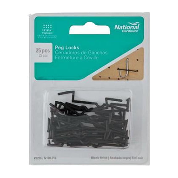 National Hardware N180-016 Pegboard Peg Locks, 25-Pk. - Quantity 6