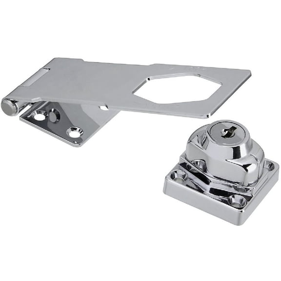 National Hardware N183-780 827 Keyed Hasp Locks in Chrome, 4-1/2"