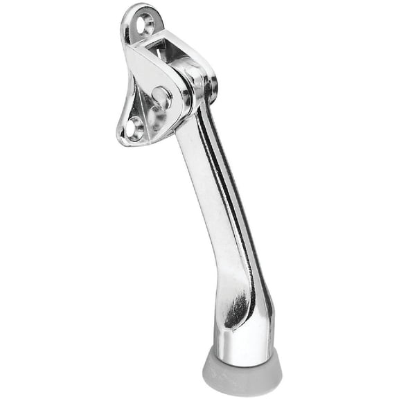 National Hardware N184-275 Kickdown Door Stop in Chrome, 4"