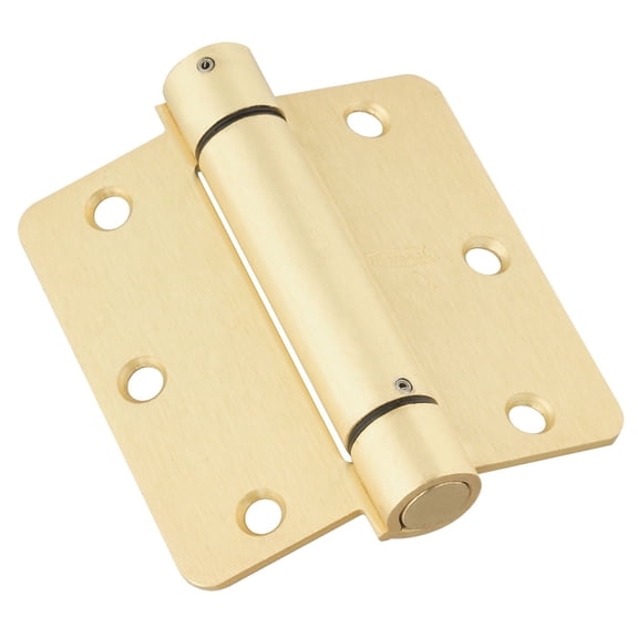 National Hardware N185-199 3-1/2" X 3-1/2" Round Corners Brass Spring Hinge