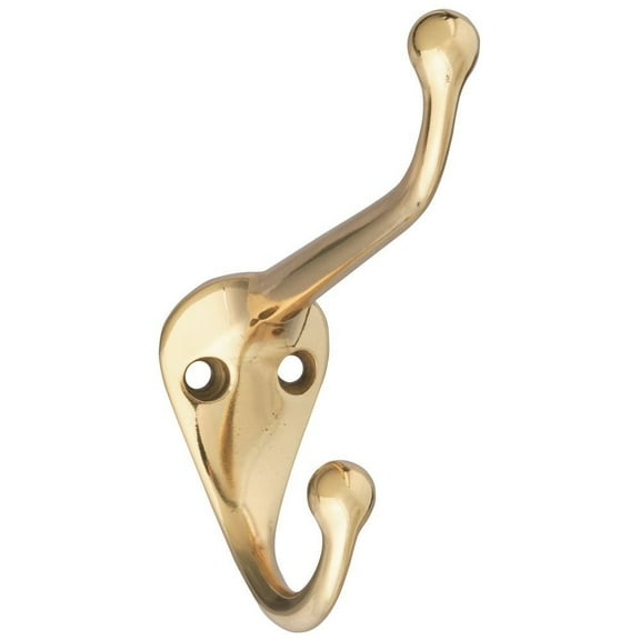 National Hardware Coat and Hat Hook V1960 - Solid Brass, Rust Resistant - Single Piece