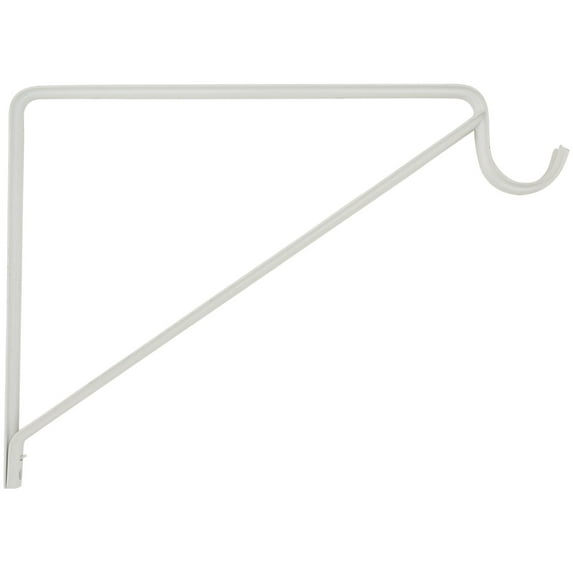 National Hardware Shelf and Rod Bracket - Steel, White Finish, Easy Installation, 12" x 10"