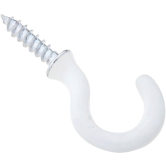 National Hardware N248-443 V2020 Cup Hooks in White vinyl coated, 5 pack