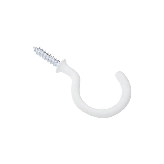 National Hardware N248-450 Steel Cup Hook, 1-1/2", White Vinyl Coated