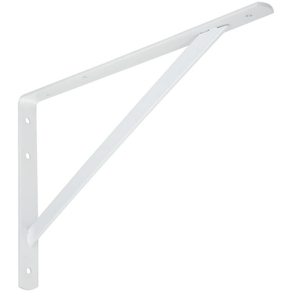 National Hardware N260-596 Super Strength Shelf Bracket, Steel, White, 16"