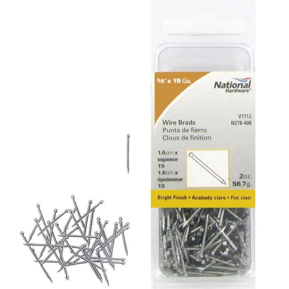 Bulk Hardware Steel Panel Pins - 500g Pack Of 20mm (3/4") Bright Finish Nails