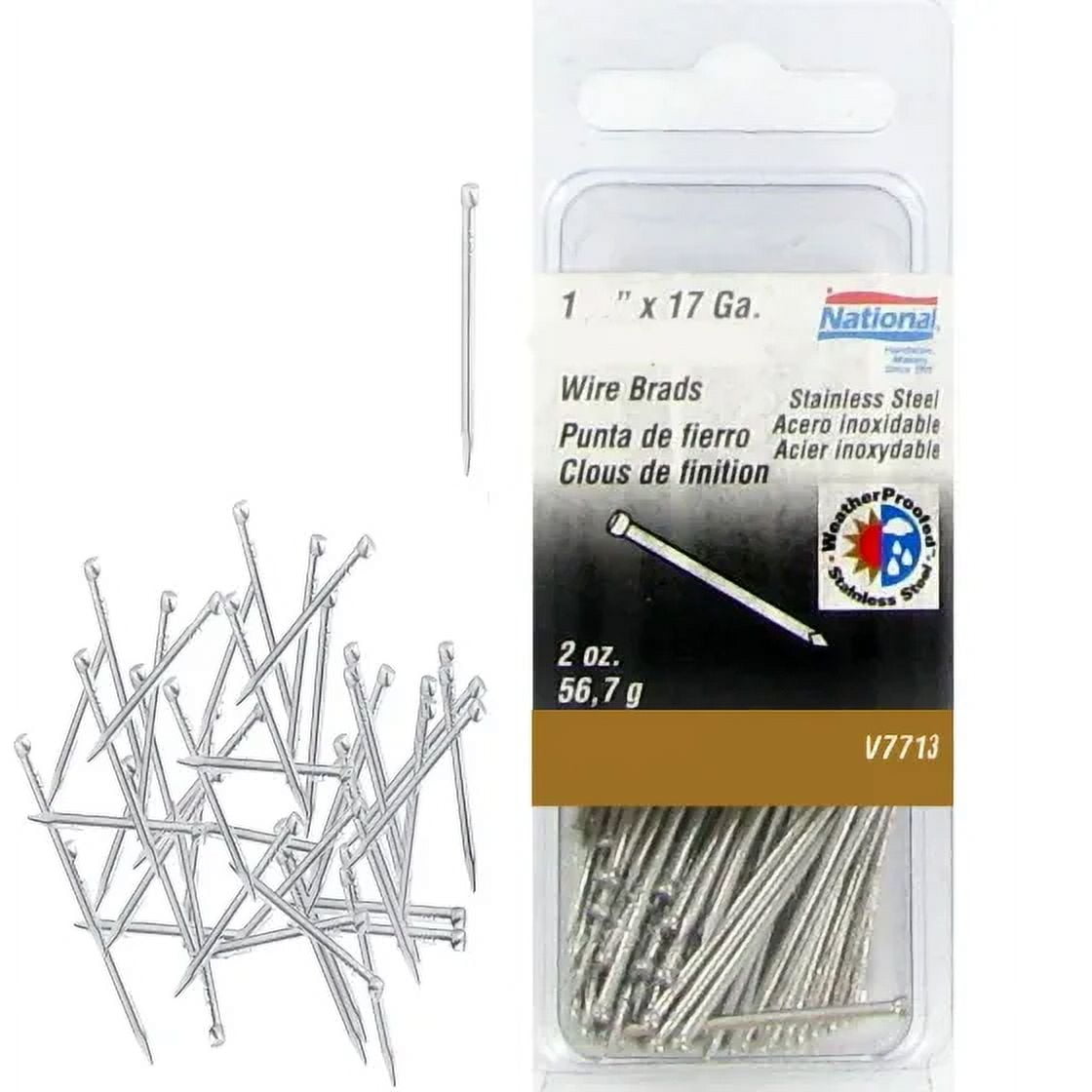 Hillman Wire Brads - 16 X 1-1/2 Inch Small Nails, 1.75 Oz Pack