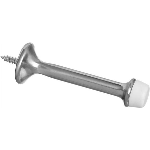 National Hardware N325-464 Door Stop, 3-1/2 in L, 2-3/4 in W, 3 in Projection, Zinc, Satin Nickel